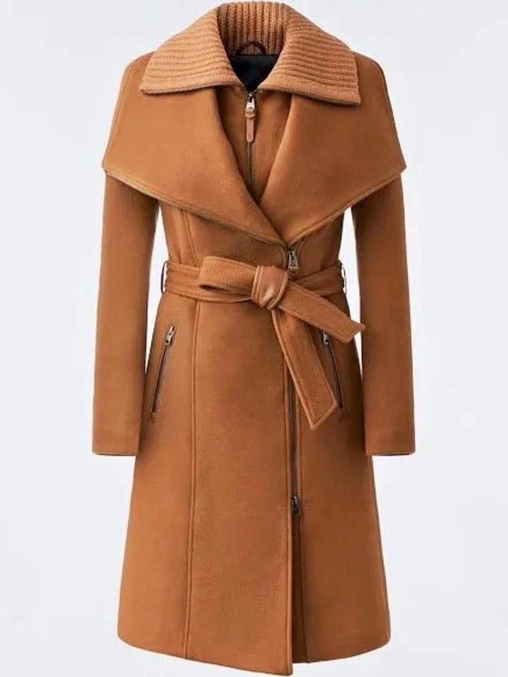 Mackage NORI-K Camel 100% Wool Belted Coat Size L/G